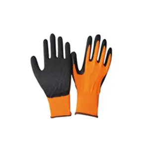 PU Handske Belagd med Latex  Orange, Storlek 9, 12 par