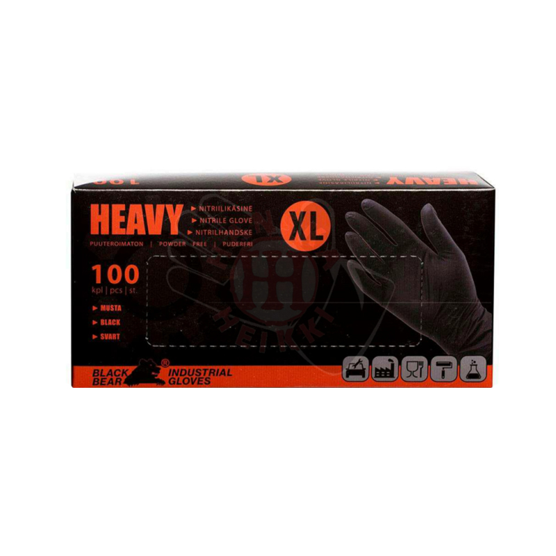 Nitrilhandske Blackbear, 250 mm, XL, black, 100 st.