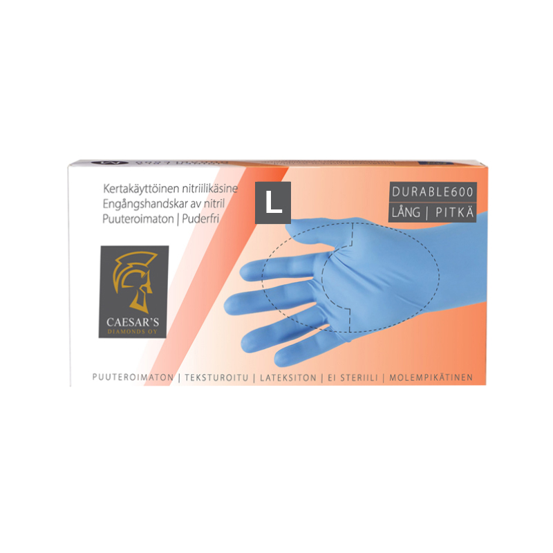 Nitrilhandske Durable 600, 300 mm, Storlek L, 100 st.